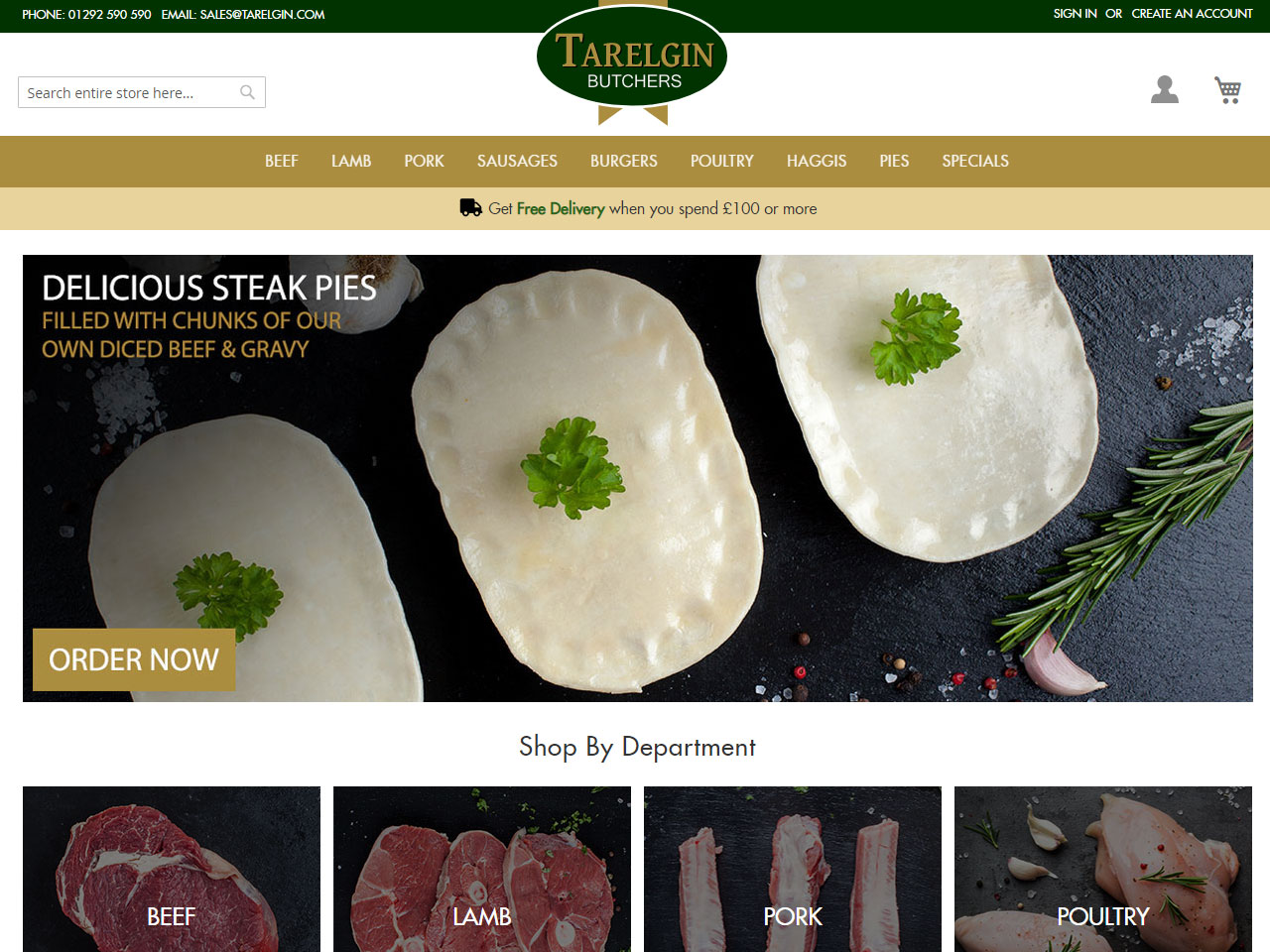 Tarelgin Butchers Website